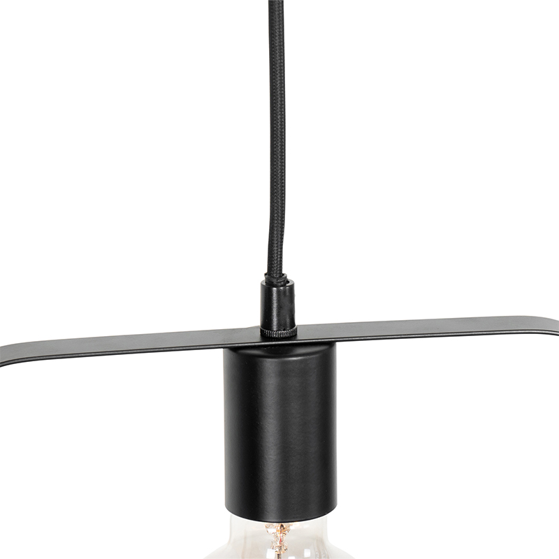 Lámpara colgante moderna negra con vidrio rectangular - Roslini