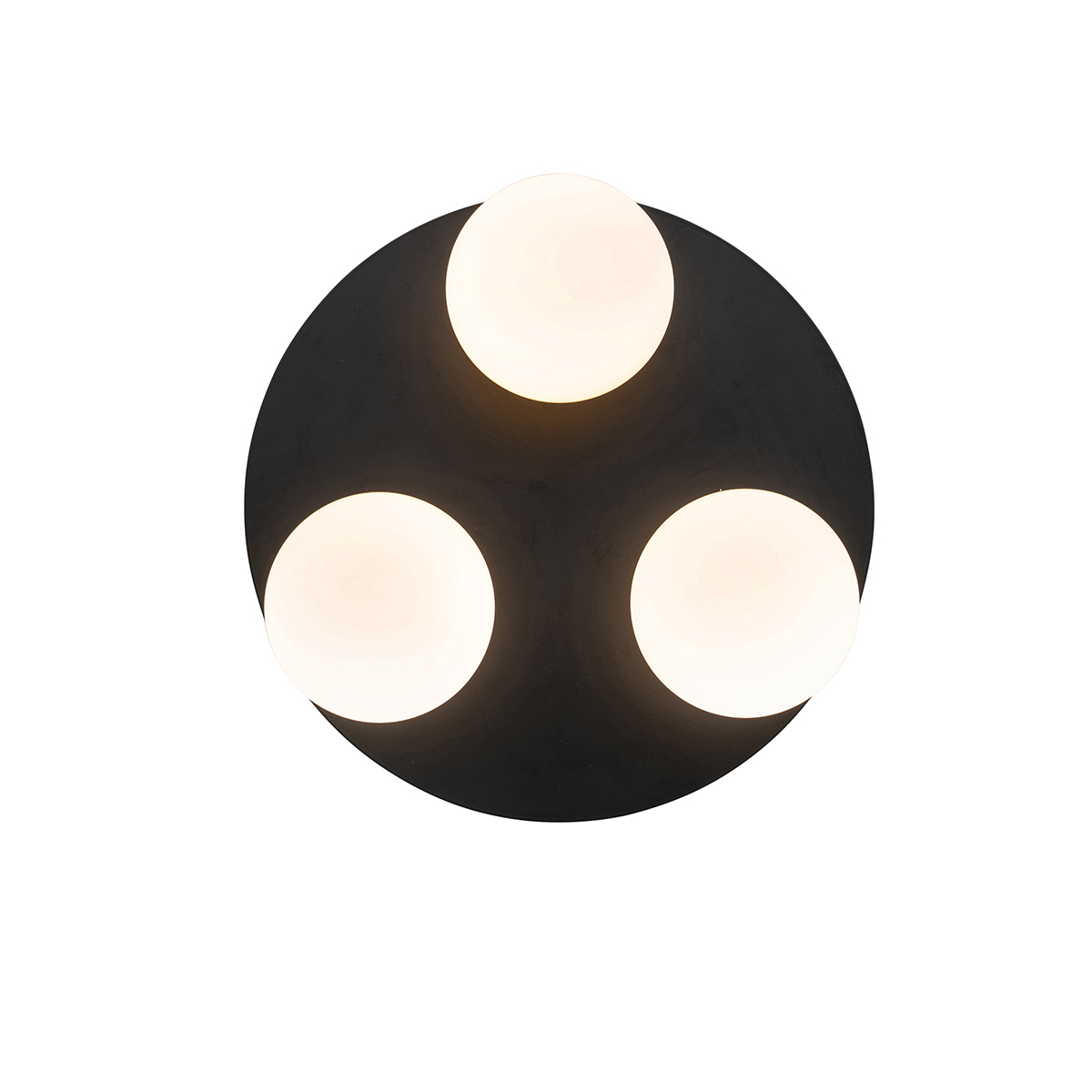 Plafonnier de salle de bain moderne noir 3 lumières - Cederic