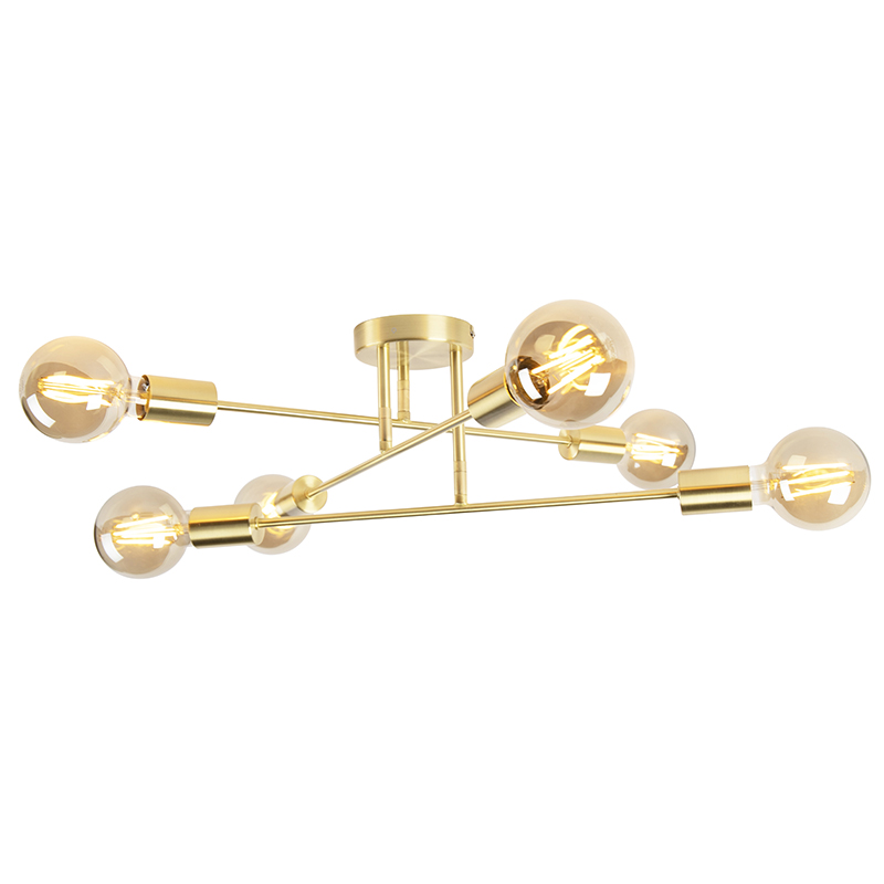 Industrial Ceiling Light Brass 6 Lights - Sydney