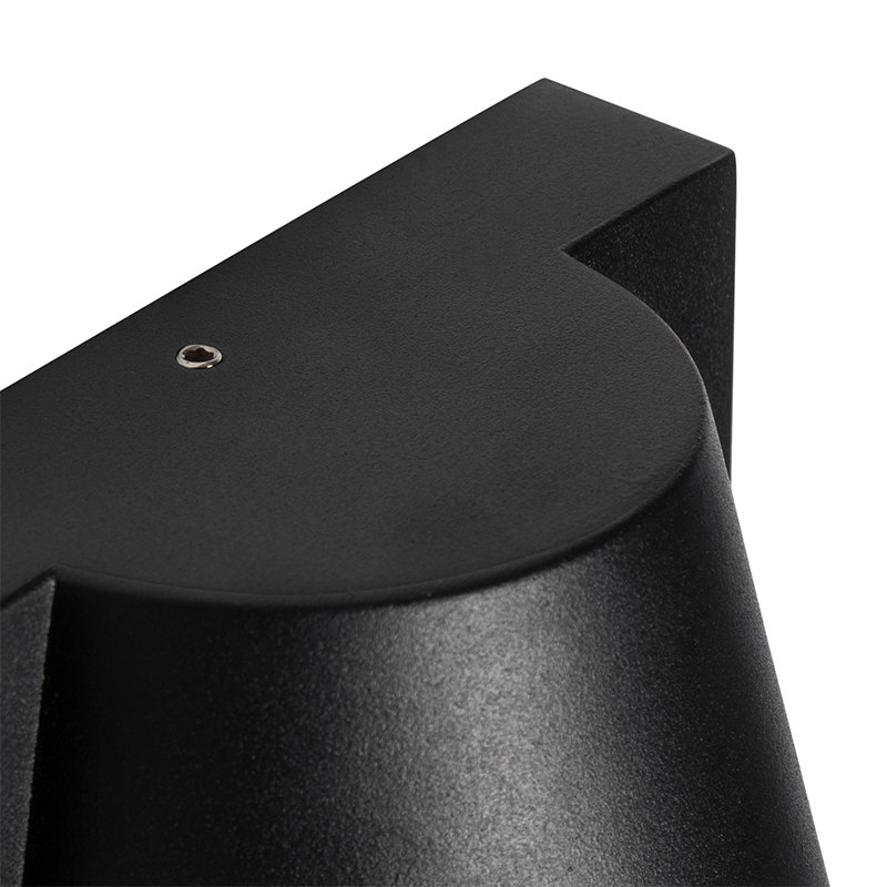 Aplique de pared exterior negro IP44 con sensor crepuscular - Femke