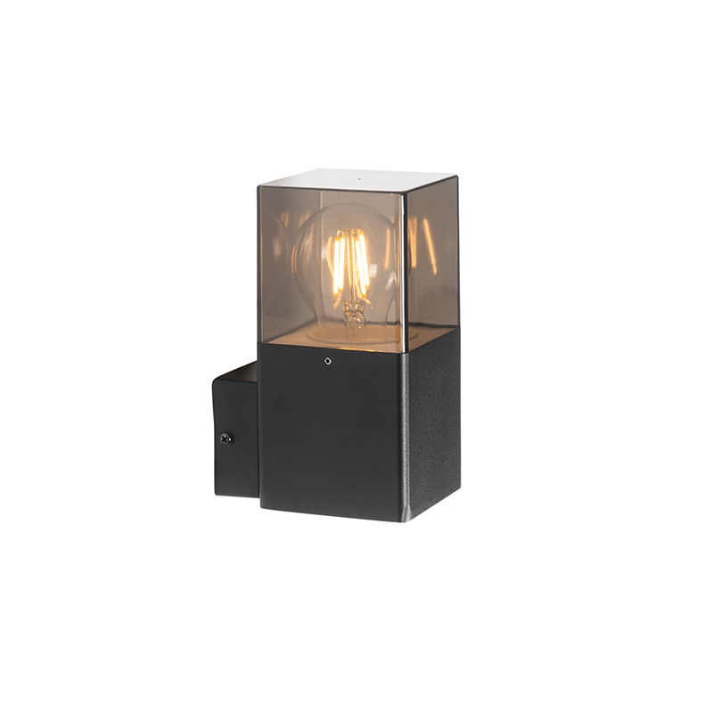 Applique murale extérieure moderne noire IP44 avec verre fumé - Danemark