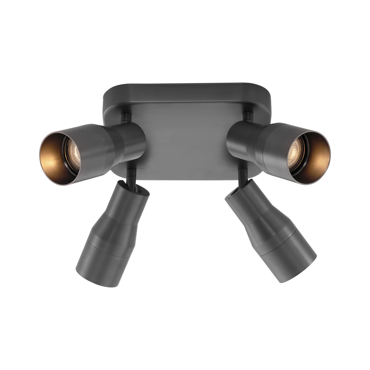 Faretto da soffitto quadrato GU10 50 mm 4 luci colore canna di fucile - Stanley