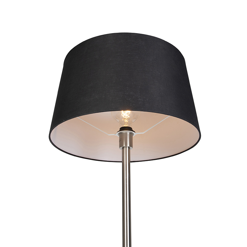 Lámpara de pie moderna de acero con pantalla negra de 45 cm - Simplo