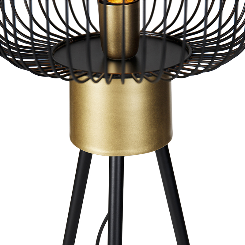 Design Floor Lamp Black with Gold - Mayelle