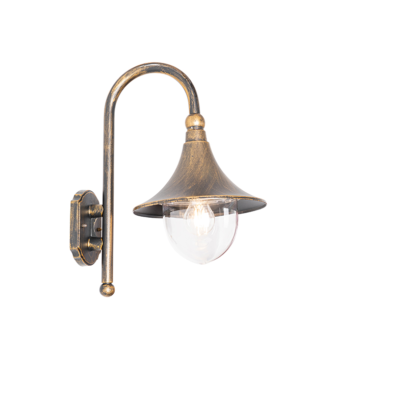 Lampada da parete per esterni classica oro antico IP44 - Daphne