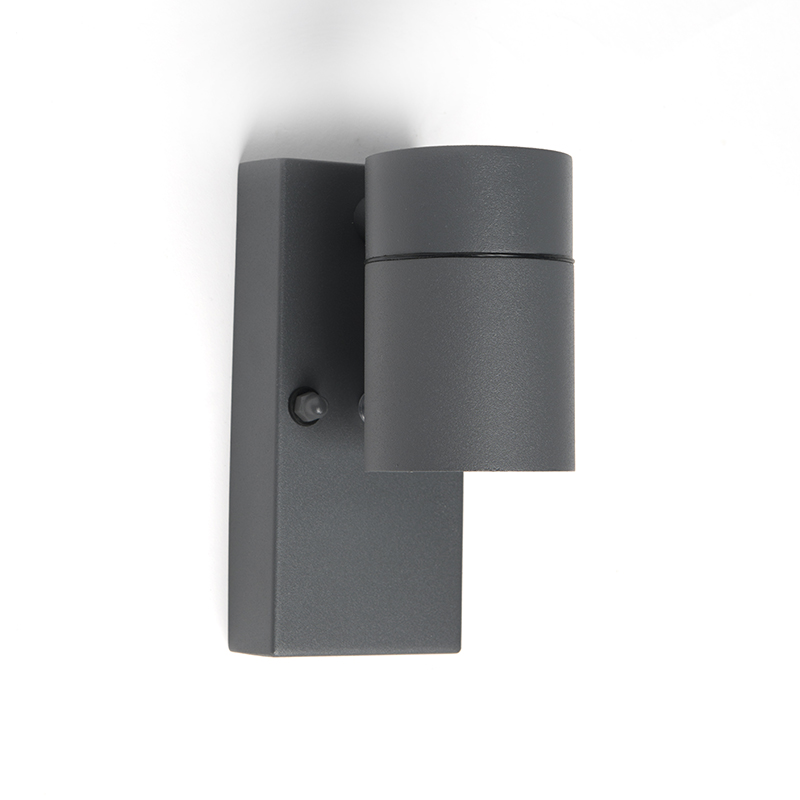 Applique murale extérieure anthracite IP44 avec capteur crépusculaire - Solo