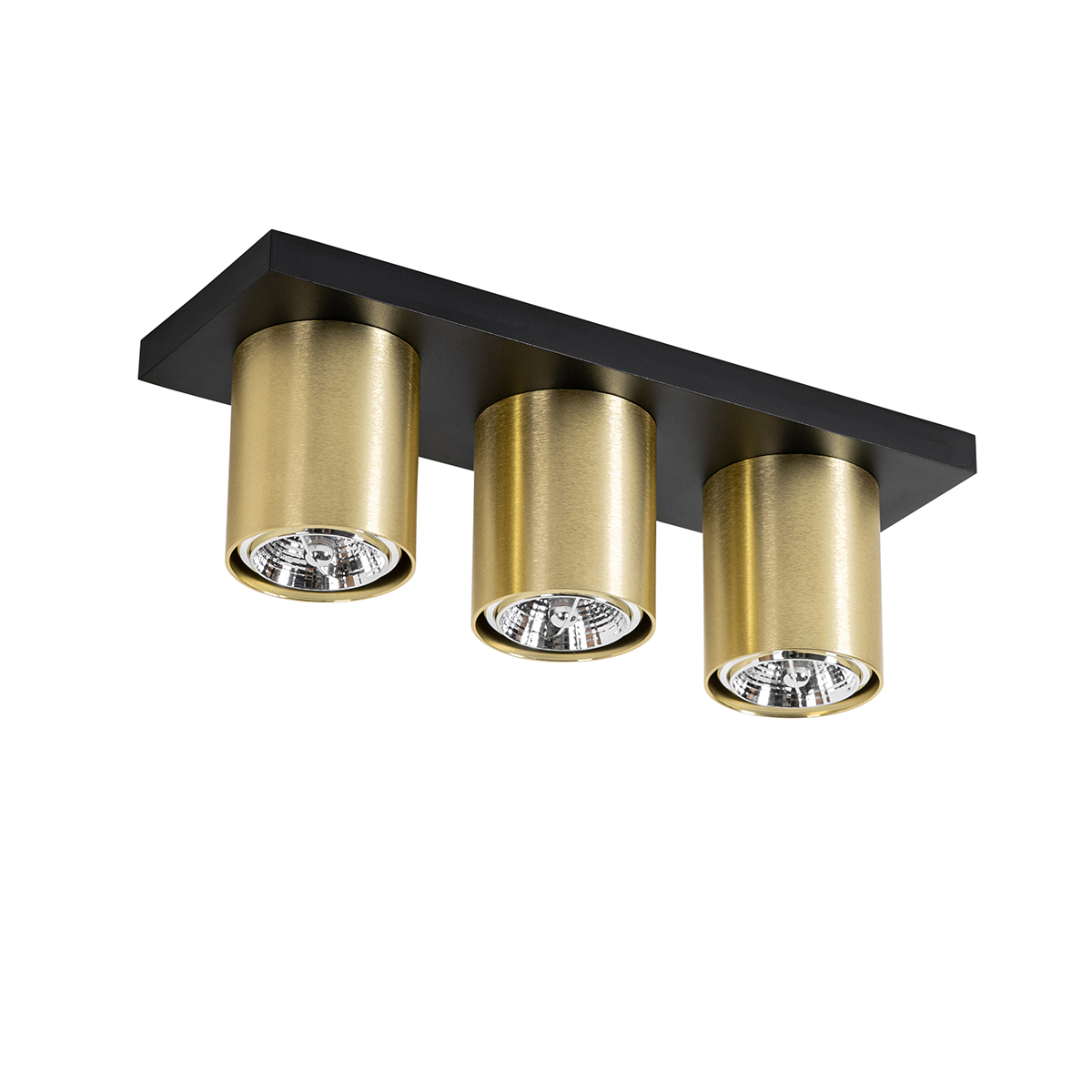Moderner Deckenstrahler Schwarz mit Gold 3-flammig – Tubo