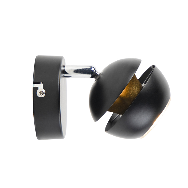 Modern Spotlight 1-Light Black with Gold Interior - Buell Deluxe