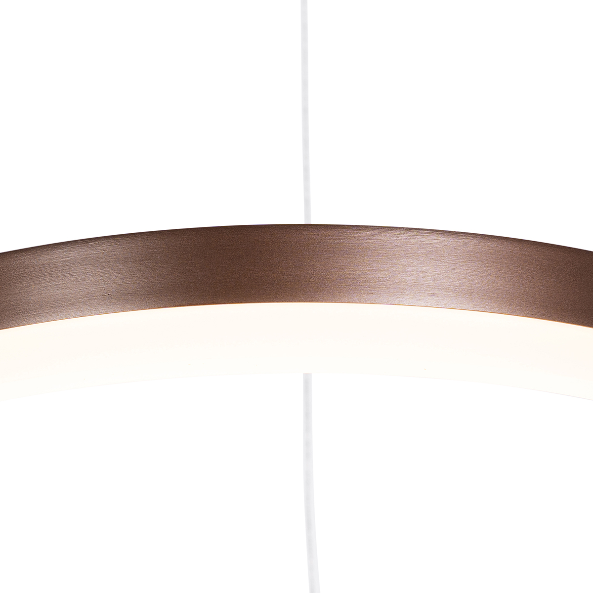 Lámpara colgante de bronce oscuro 40 cm con LED regulable en 3 pasos - Anello