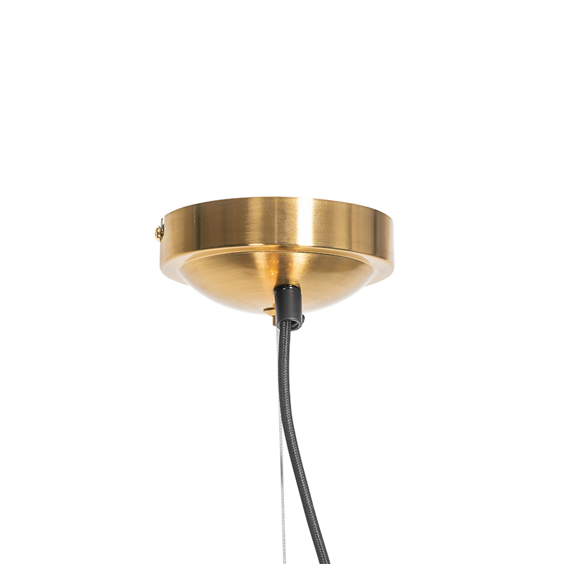 Suspension classique en laiton avec abat-jour blanc 5 lumières - Nona