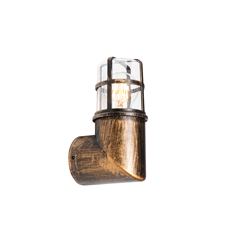 Lámpara de pared vintage para exterior oro antiguo IP54 - Kiki