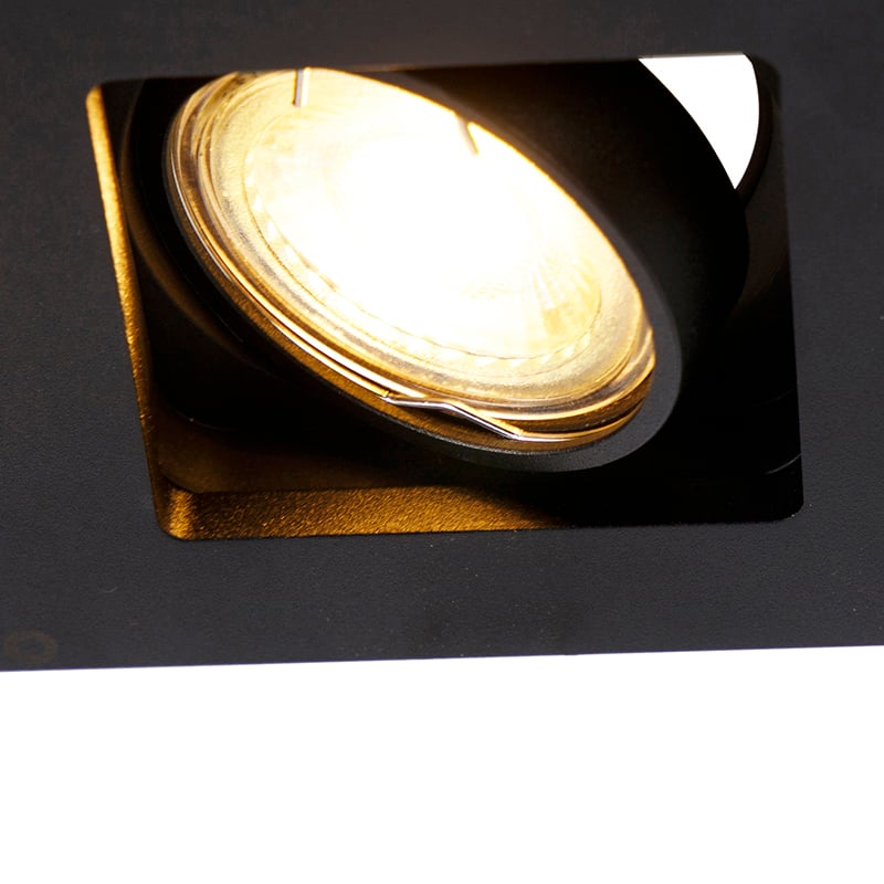 Faretto da incasso nero rettangolare 2 luci - Qure