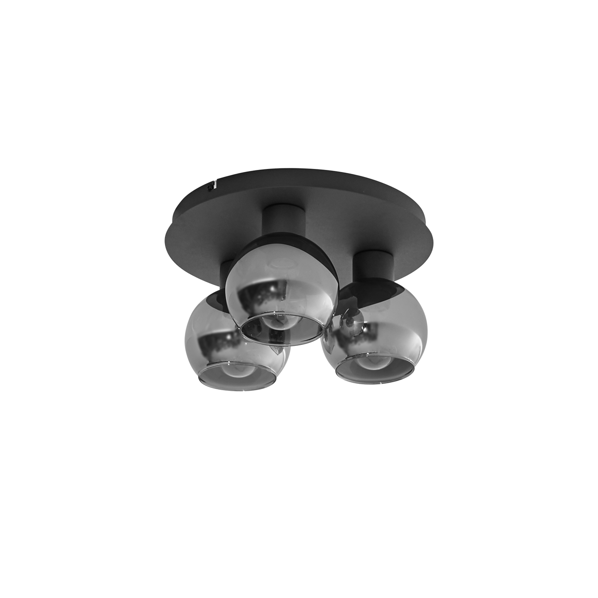 Plafoniera Art Déco vetro fumé nero 3 luci - VIDRO