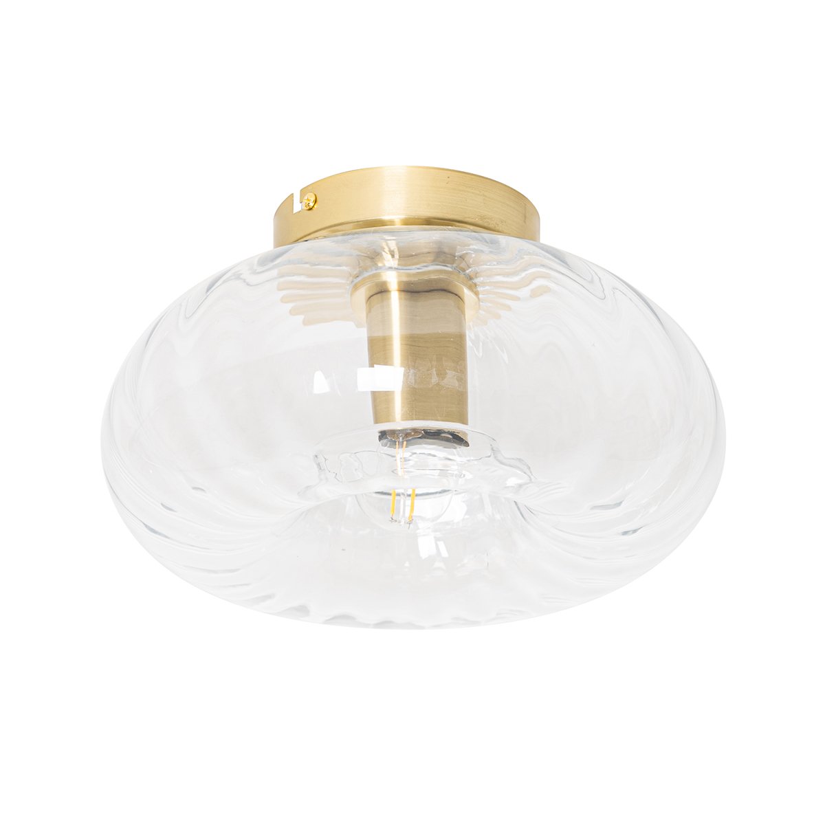 Art Deco Ceiling Light Gold with Glass - Ayesha