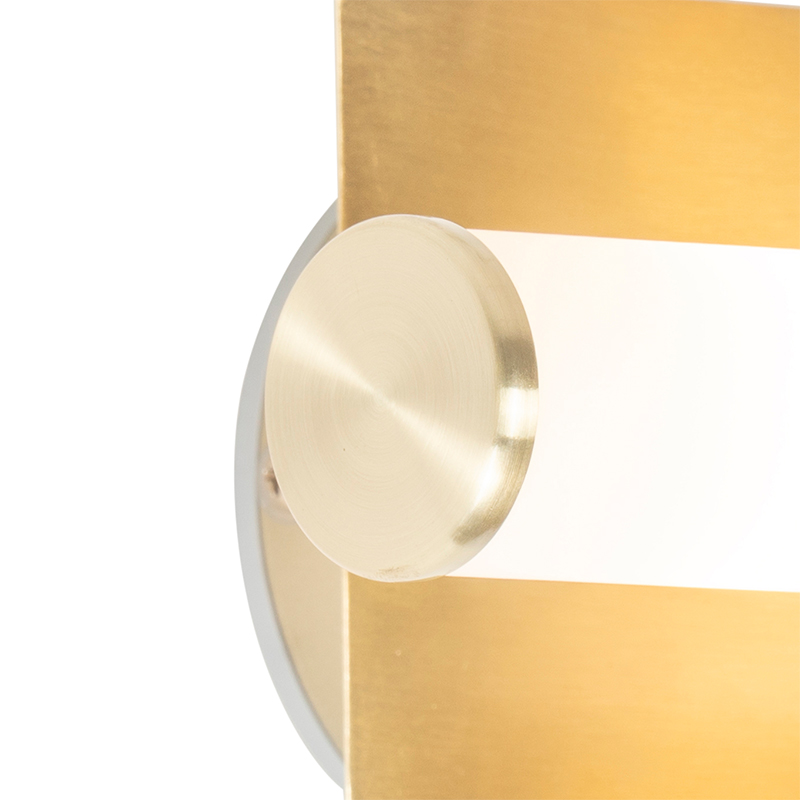 Qazqa Bath Applique Moderna 2 Luci | 22,3 Cm | Oro/Ottone | IP44 Resistente A Spruzzi Per Bagno | G9 Dimmerabile