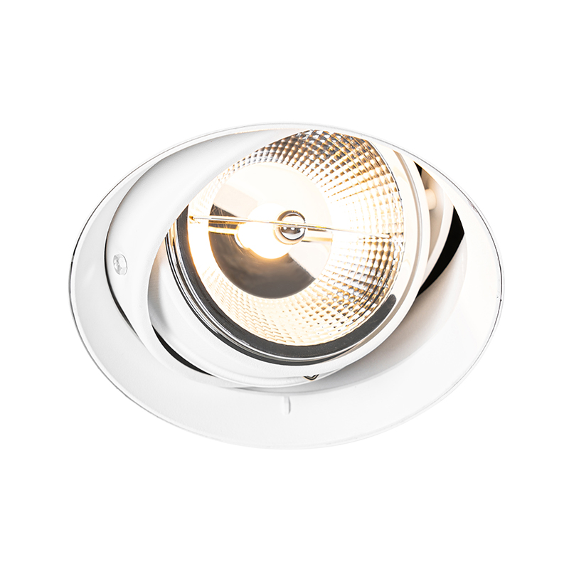 Foco empotrado moderno blanco GU10 AR111 redondo sin marco - Oneon