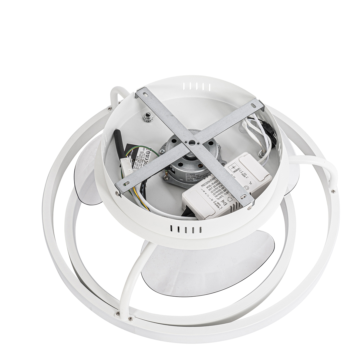 Ventilatore da soffitto bianco 46,5 cm con LED e telecomando - Kees