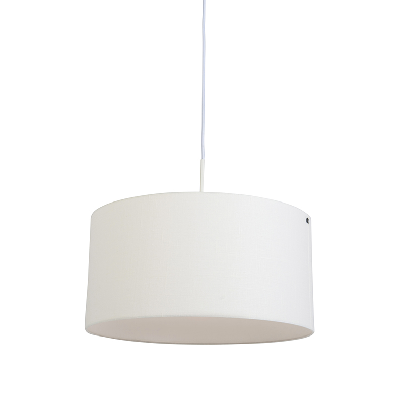 Modern Pendant Light White with White Shade 50 cm - Combi 1