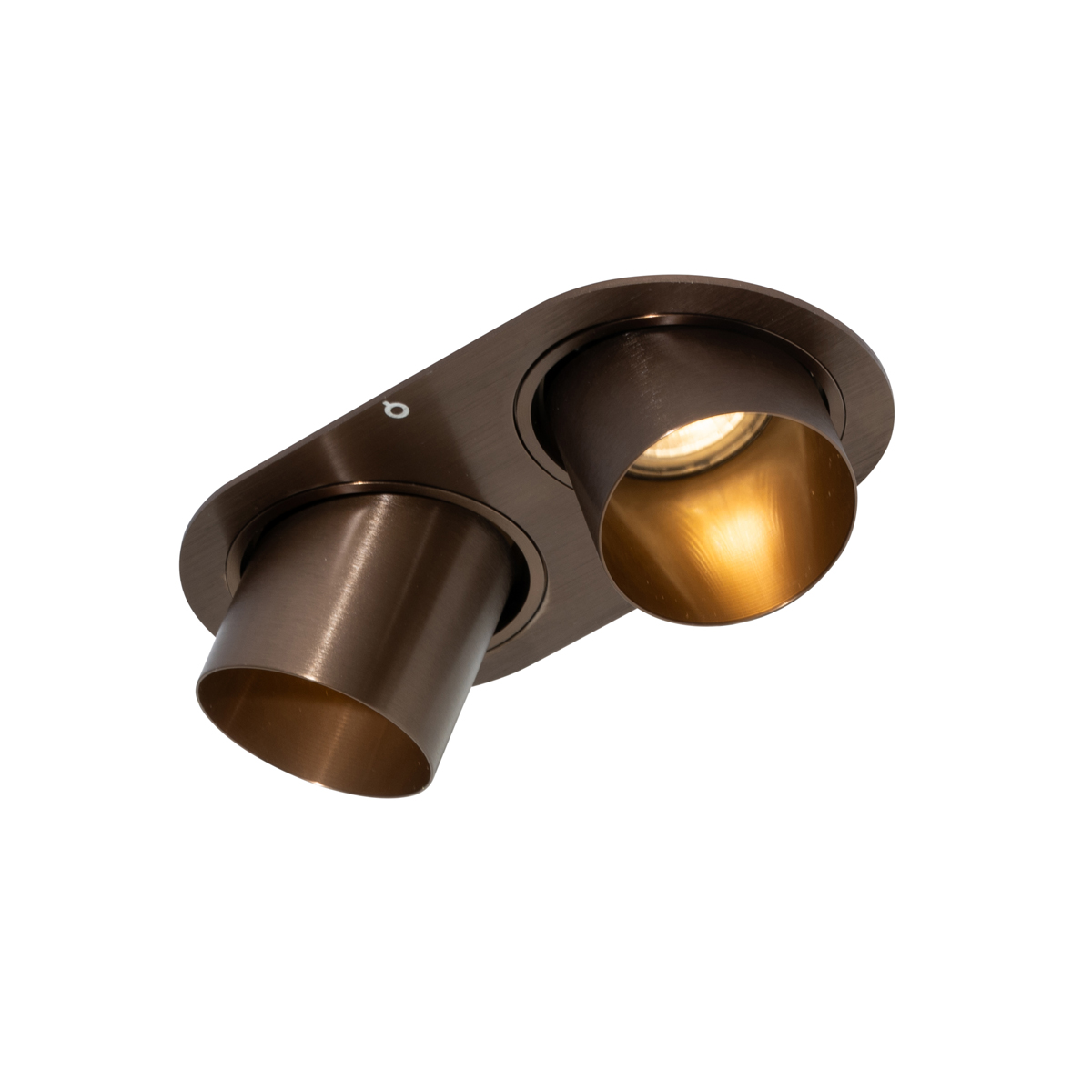 Foco empotrado redondo bronce oscuro GU10 50 mm 2 luces - Installa