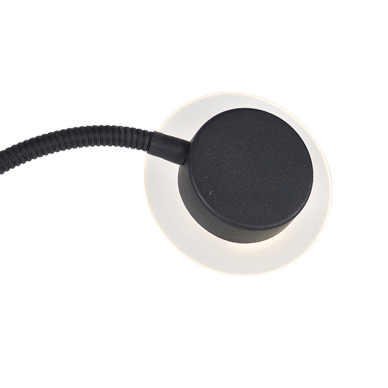 Lampada da terra moderna nera LED braccio lettura - CHALA