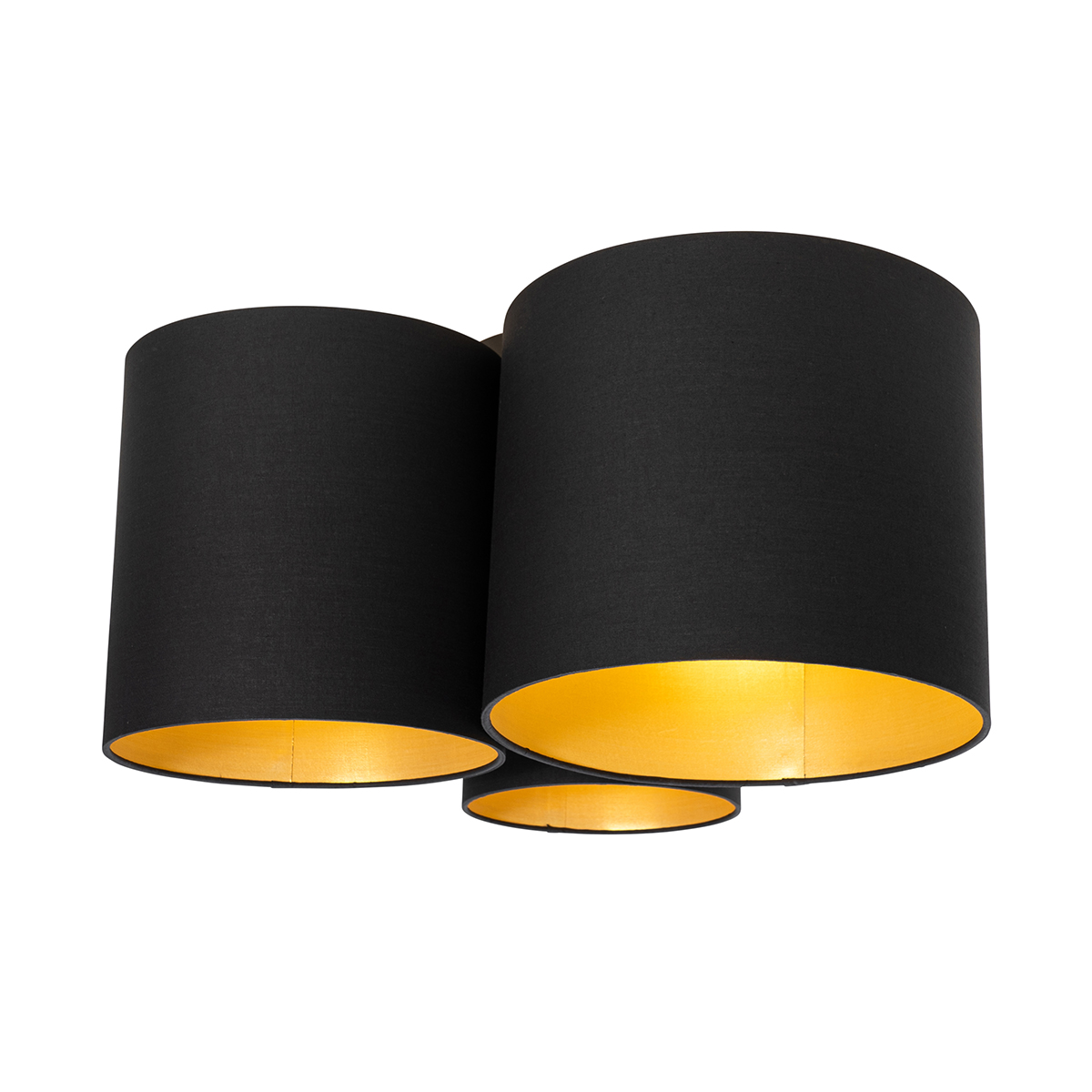 Plafoniera nera con interno dorato 3 luci - Multidrum