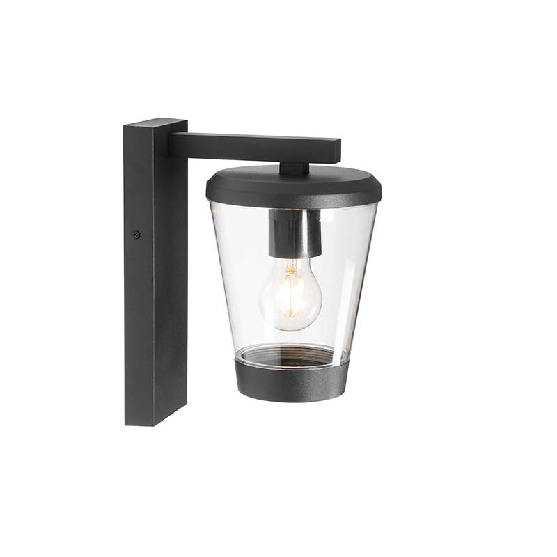 Aplique de pared exterior moderno negro IP44 - Joren