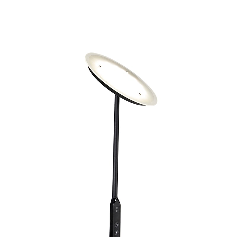 Lampadaire moderne noir avec LED et variateur - Bumu