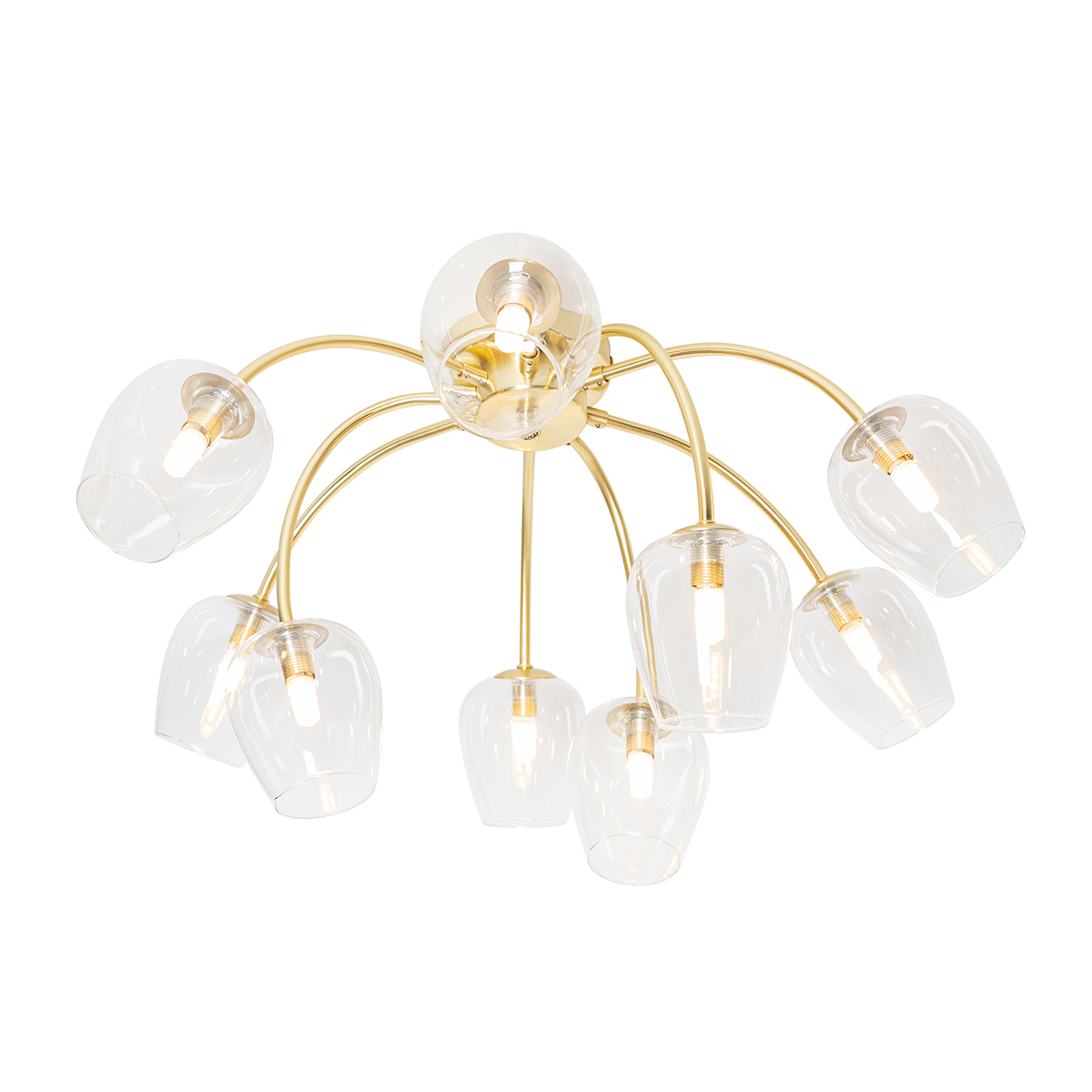 Plafón clásico dorado con cristal 9 luces - Elien