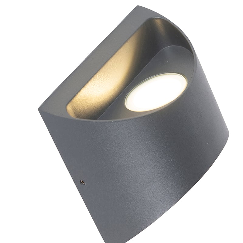 Applique murale d'extérieur moderne gris foncé avec LED 2 lumières IP54 - Mal
