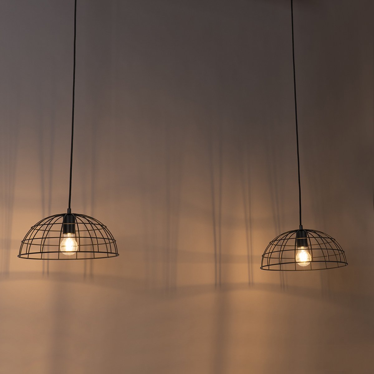 Lámpara colgante industrial negra 2 luces - Hanze
