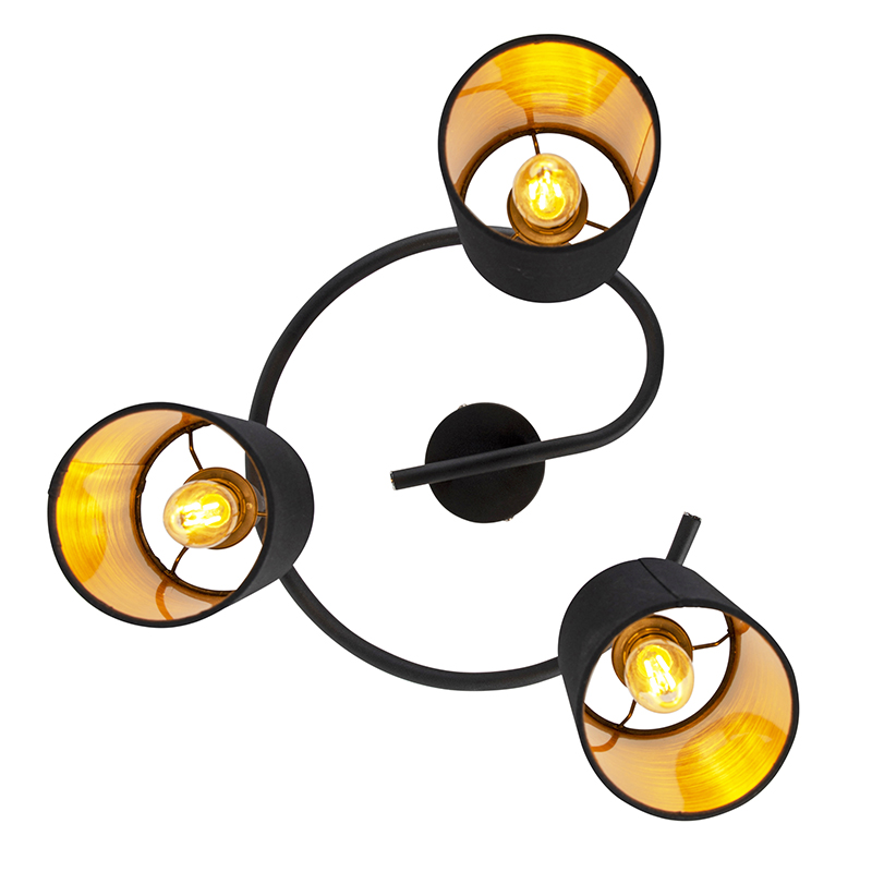 Modern Ceiling Light Black 3 Lights - Lofty