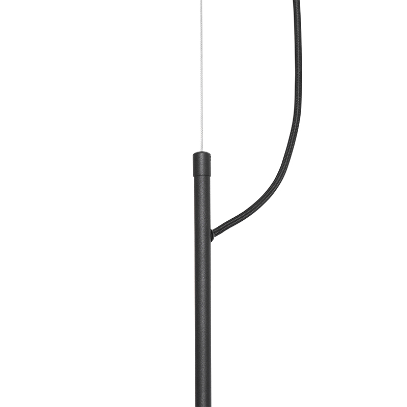 Suspension classique noire avec abat-jour doré 5 lumières - Nona