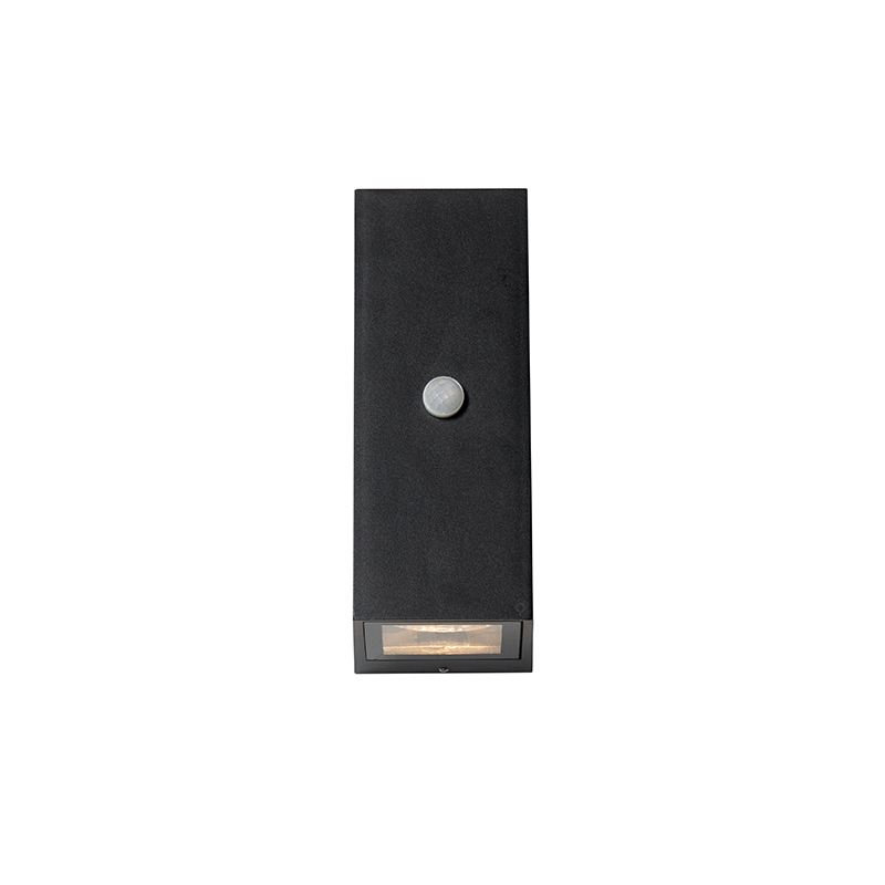 Moderne Wandleuchte schwarz IP44 mit Bewegungsmelder - Baleno II