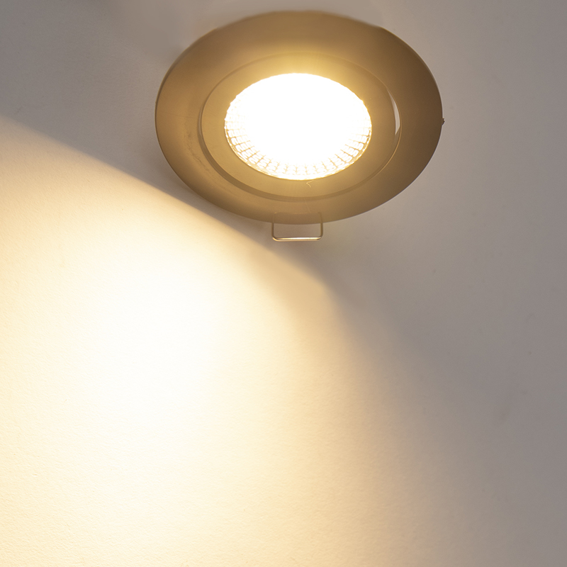Set of 5 Modern Recessed Spotlights Black Incl. LED 3-Step Dimmable - Mio