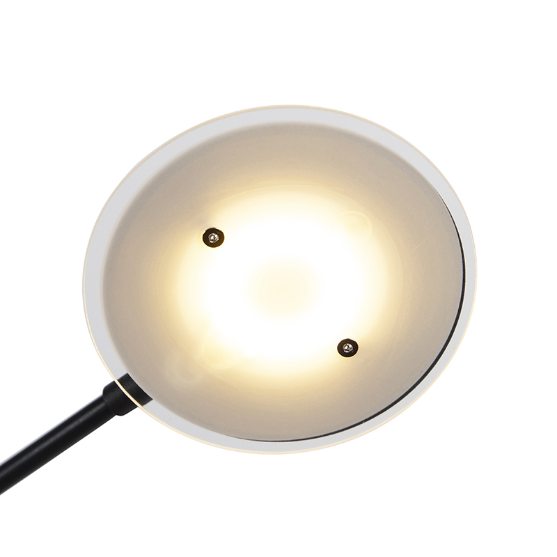 Lampada da terra nera braccio lettura LED e USB - SEVILLA