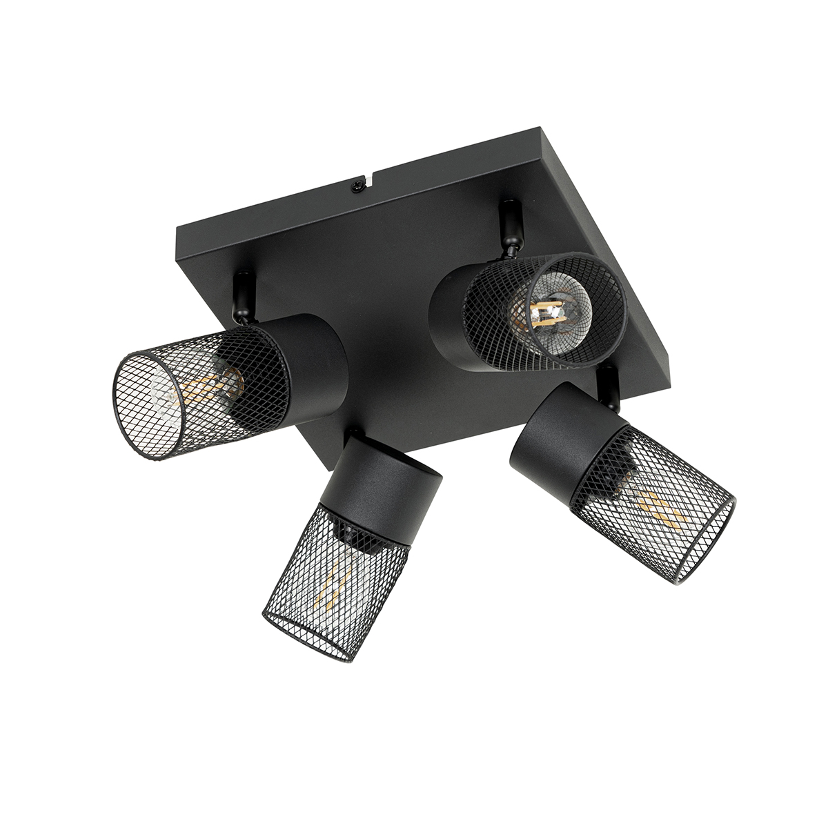 Industrial Ceiling Spot Black 4-Light Adjustable - Jim