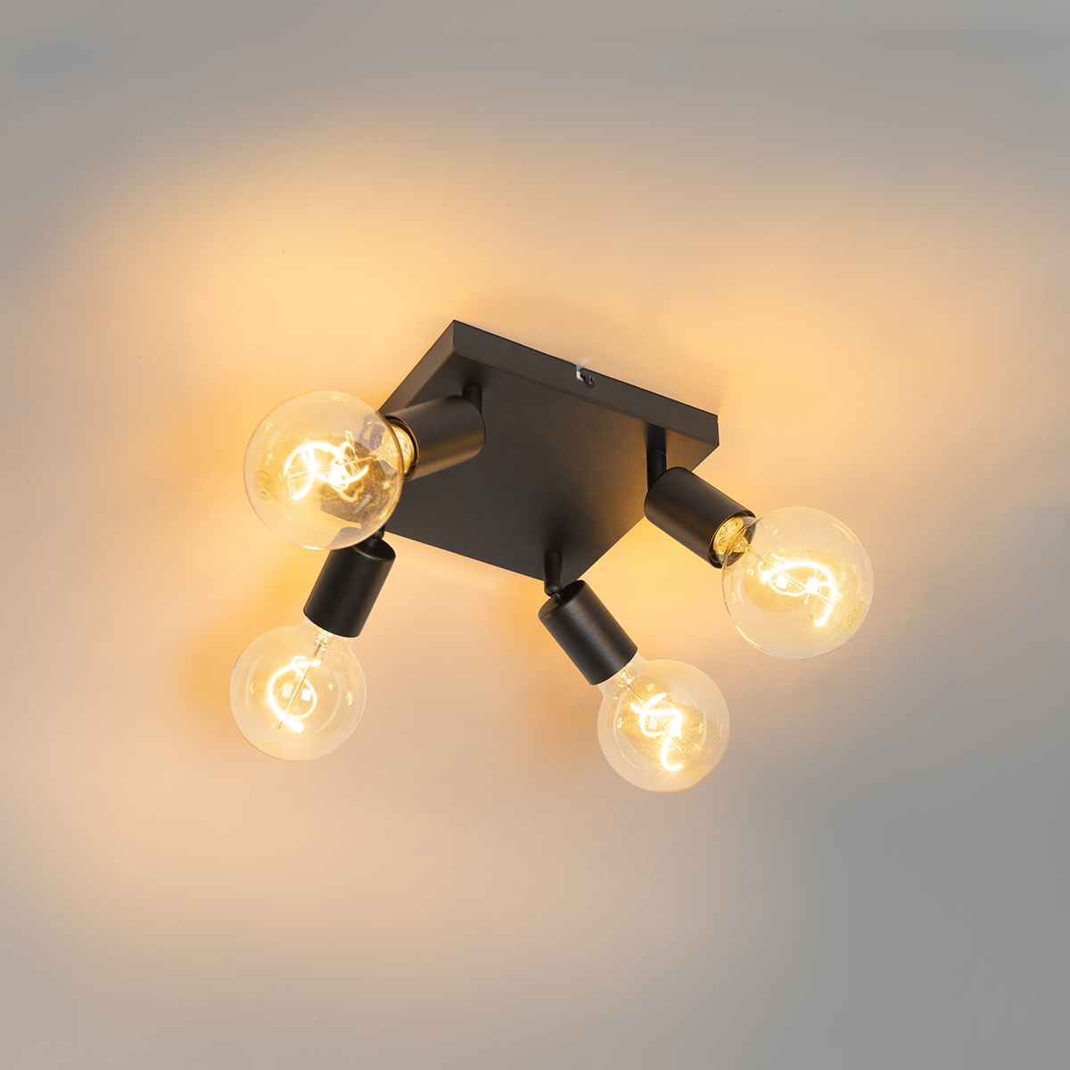Modern Black Square 4-Light Spotlight - Facil