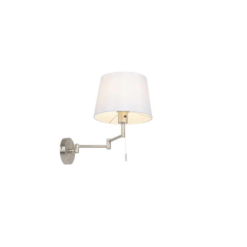 Applique murale en acier avec abat-jour blanc et bras orientable - Ladas Deluxe