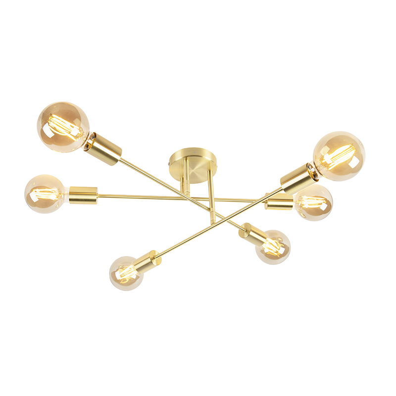 Industrial Ceiling Light Brass 6 Lights - Sydney