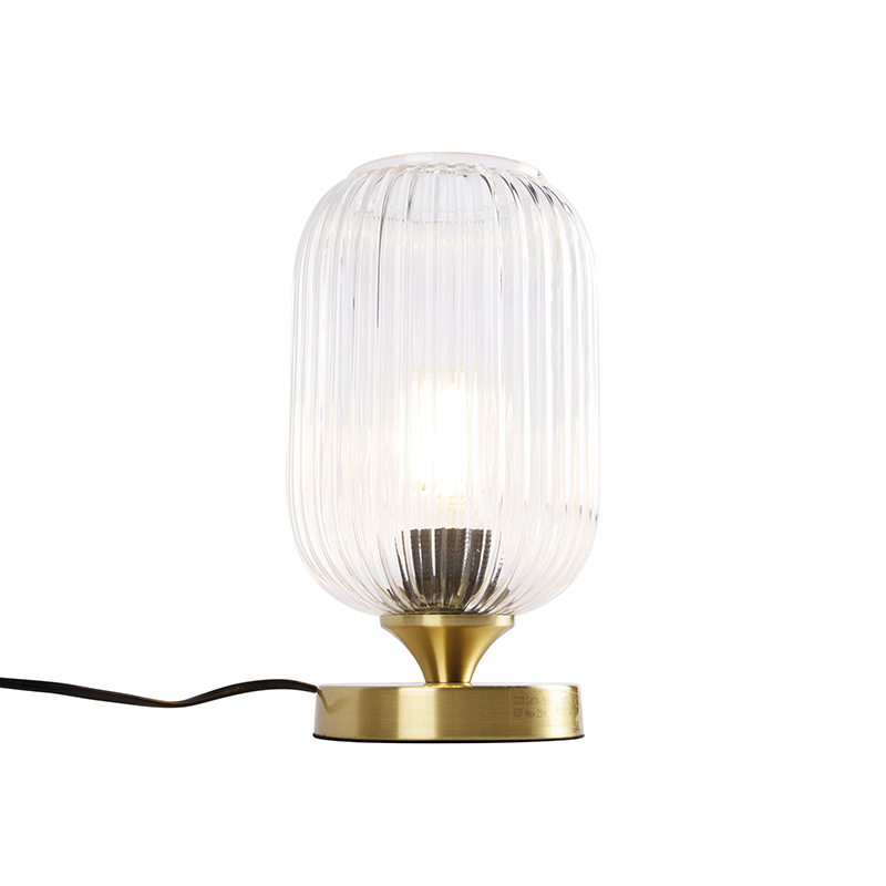 Art Deco Table Lamp Brass with Glass - Banci