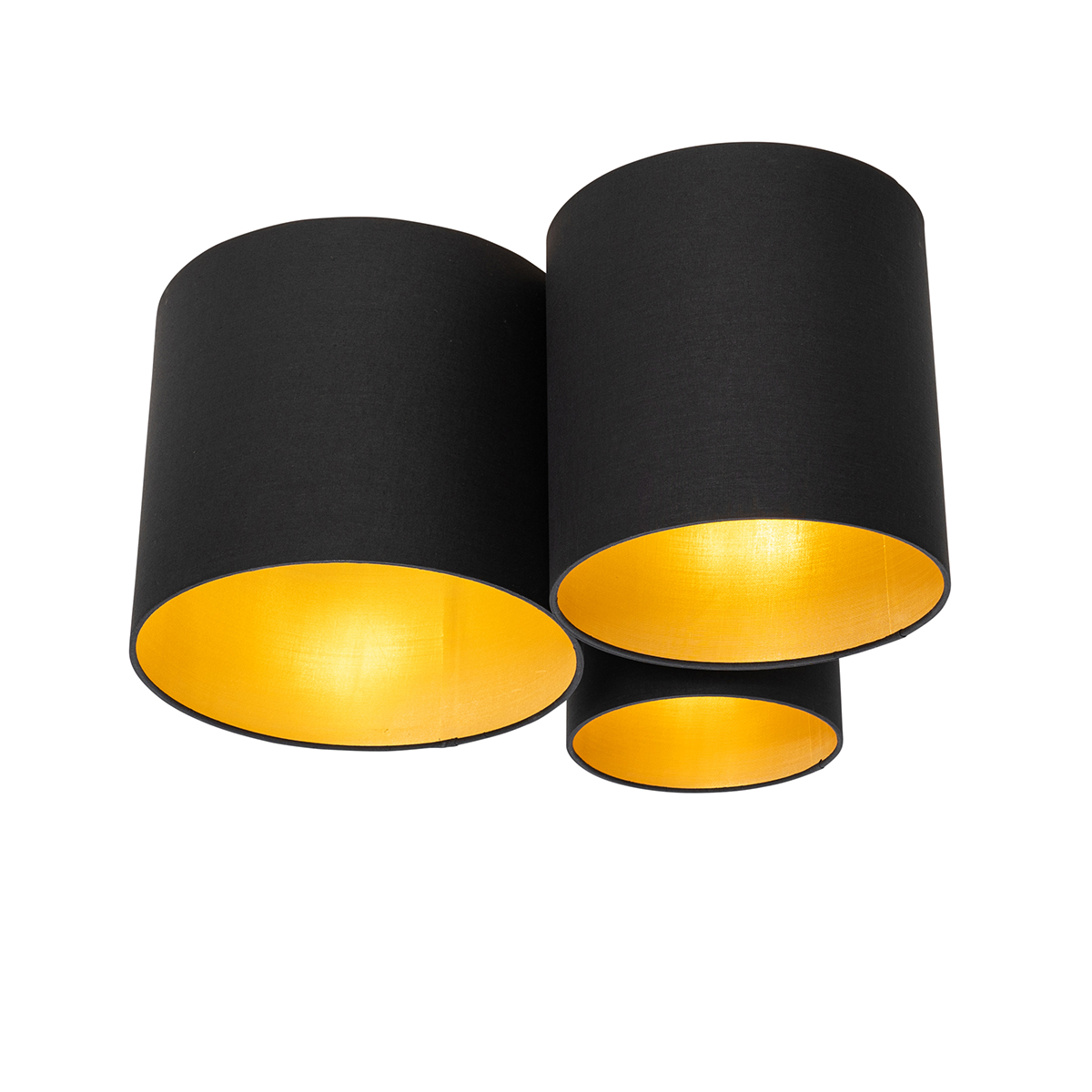 Plafoniera nera con interno dorato 3 luci - Multidrum