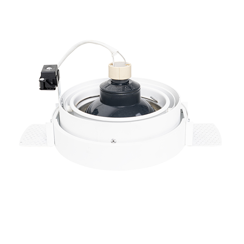 Foco empotrado moderno blanco GU10 AR111 redondo sin marco - Oneon