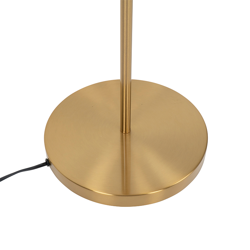 Qazqa Bliss Stehlampe – Art Deco Design, Rosa Glas & Messing, 120 Cm, E27, Dimmbar, LED Geeignet