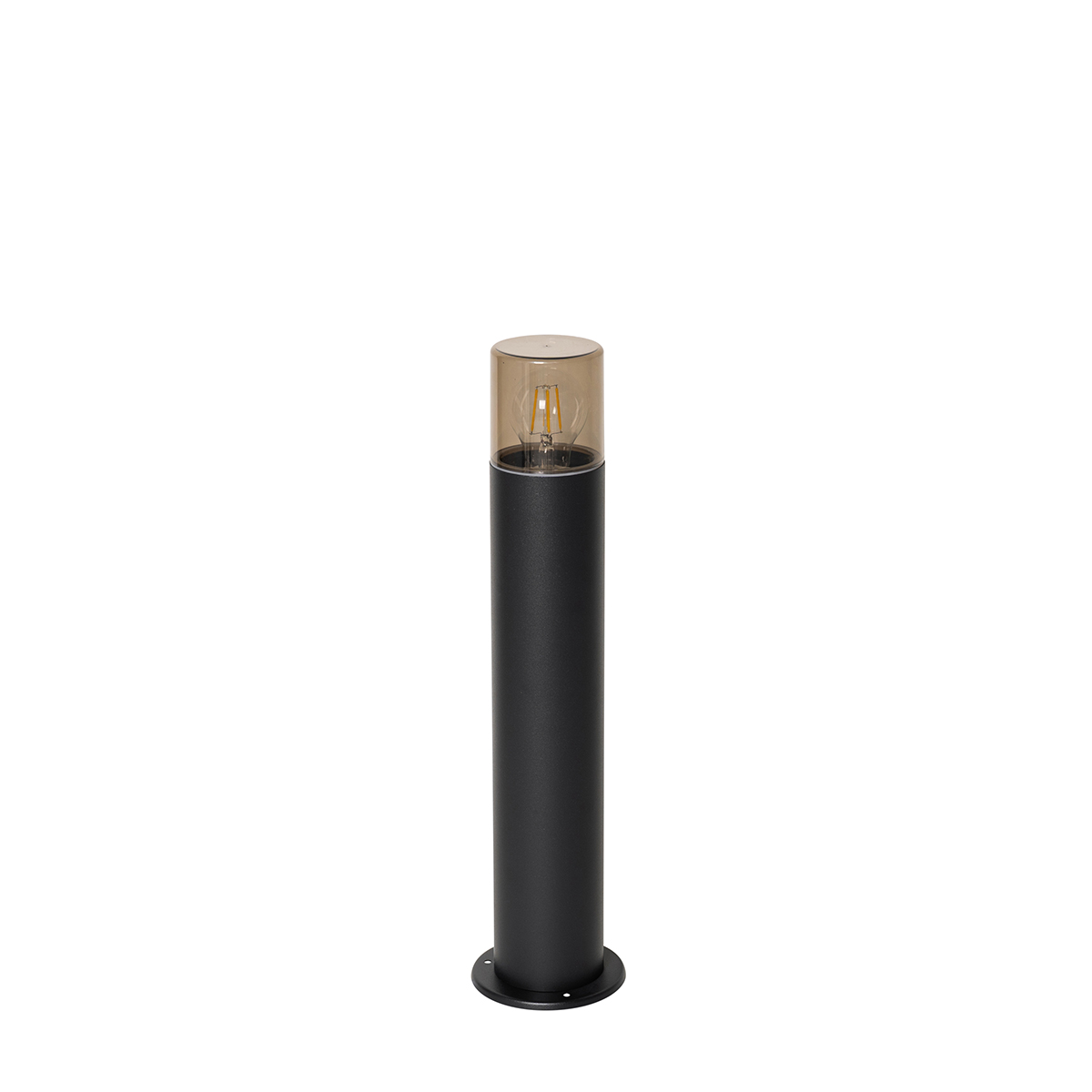 Standing Outdoor Lamp Black with Smoke Shade 50 cm - Odense