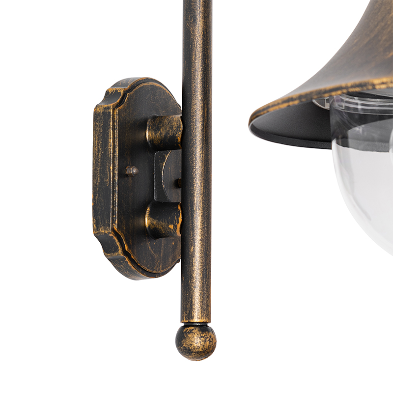 Lampada da parete per esterni classica oro antico IP44 - Daphne