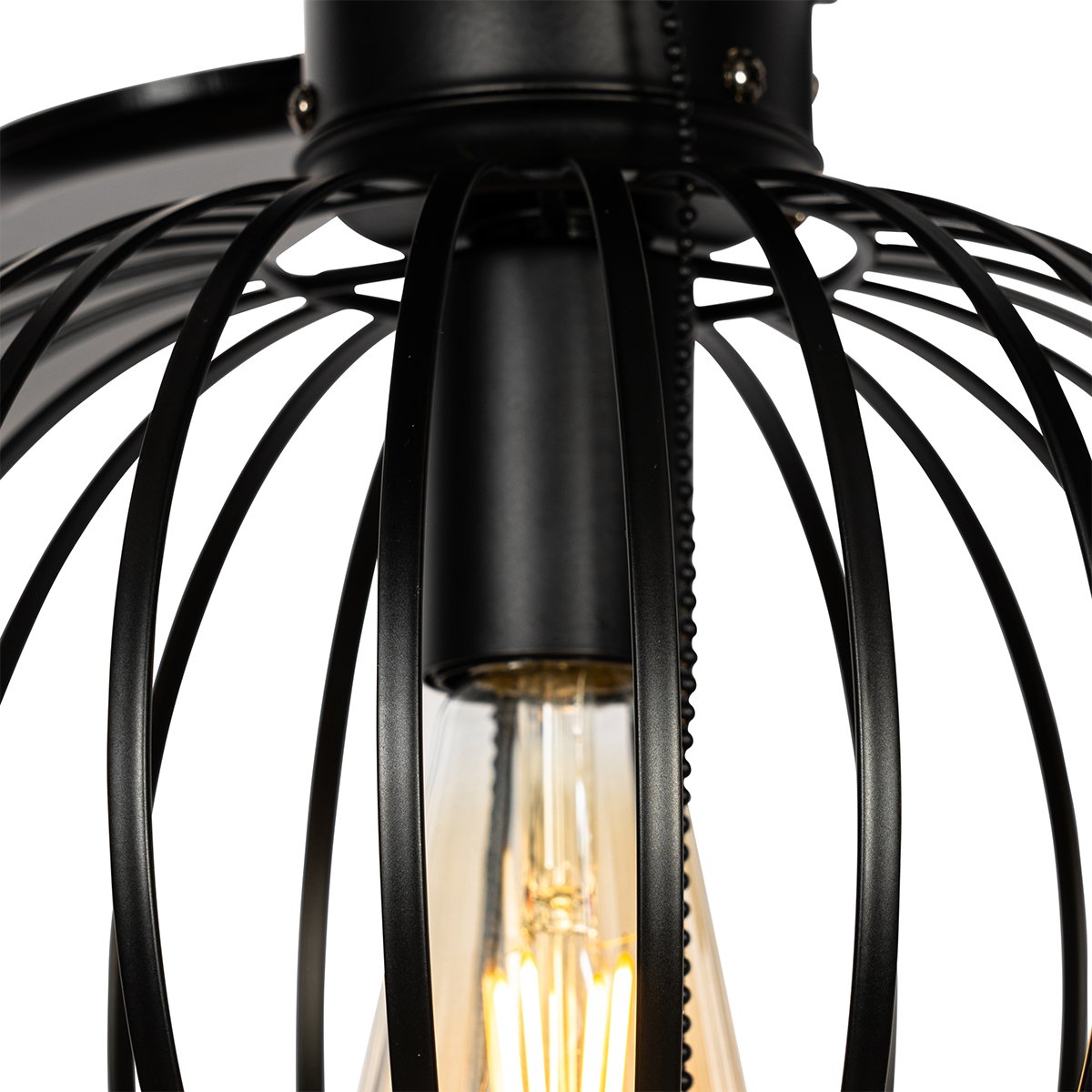 Ceiling Fan Black with Wood Print 107.5cm with Pull Switch - Mistral Johanna