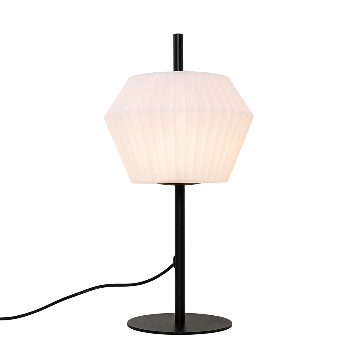 Lampada da tavolo da esterno moderna nera con paralume bianco IP44 - Robbert
