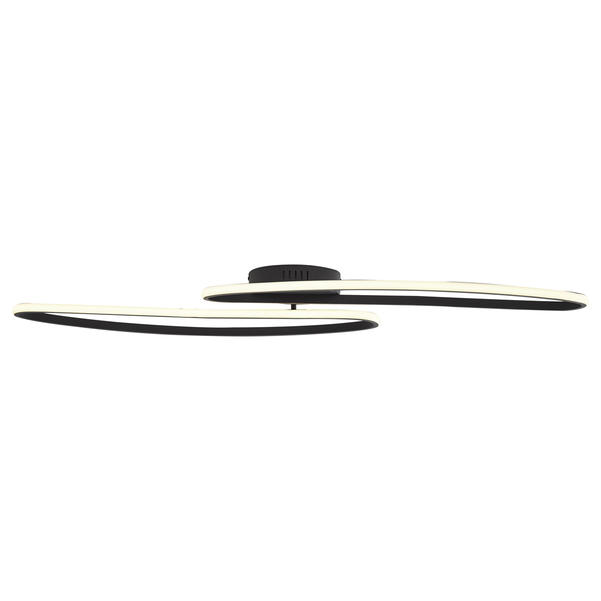Plafón de diseño negro mate 65 cm regulable en 3 pasos 2-luces - Pepe