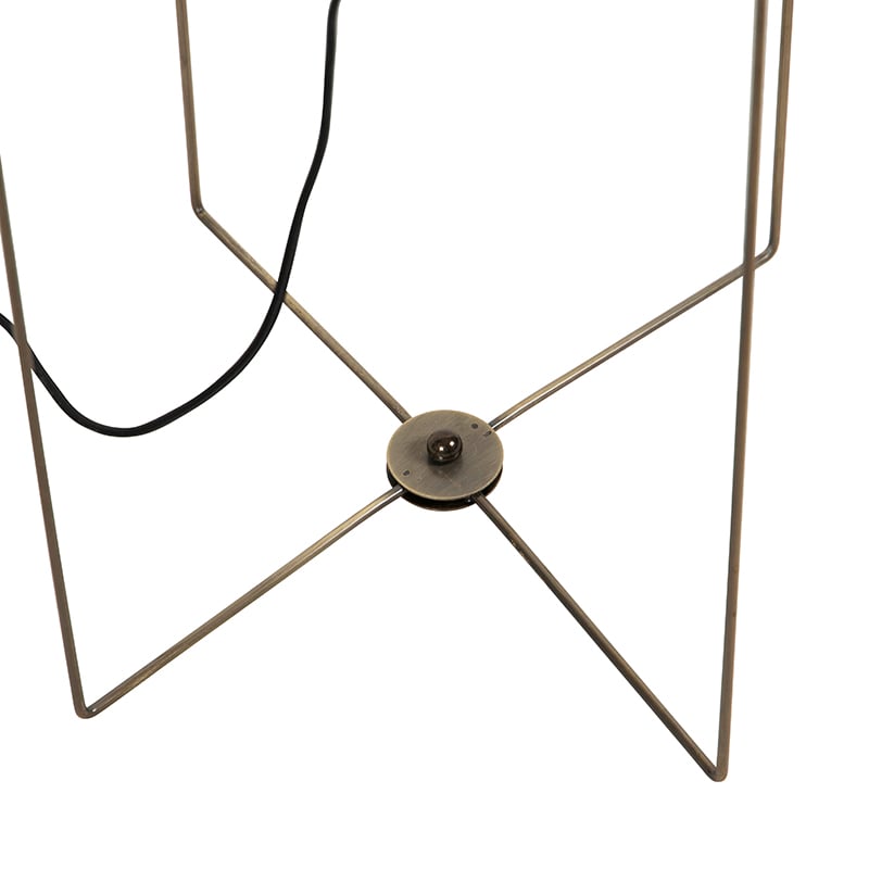 Lámpara de pie de diseño con pantalla de lino beige - Rich