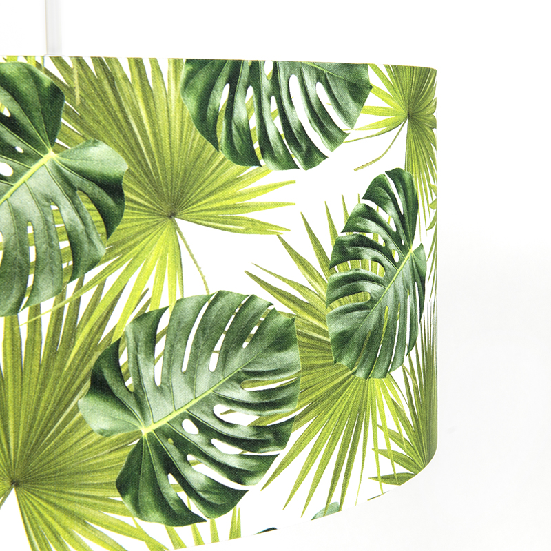Lampada a sospensione botanica bianca con paralume a foglia 50 cm - Combi 1